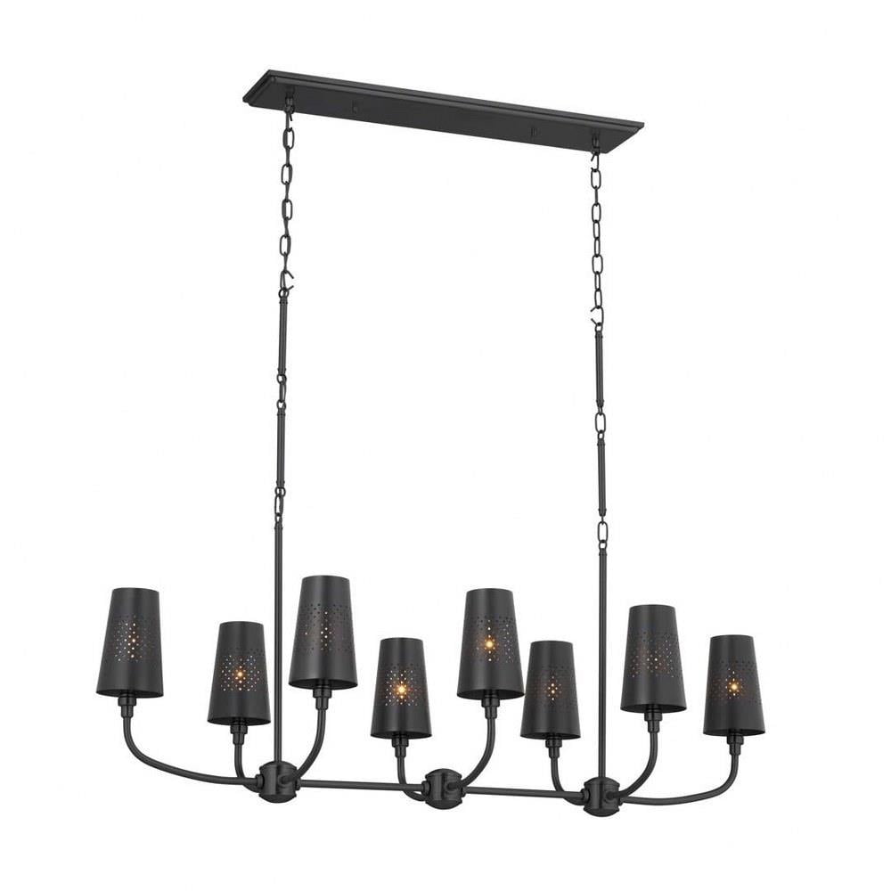 Adeena Black Pewter Steel 8-Light Traditional Chandelier