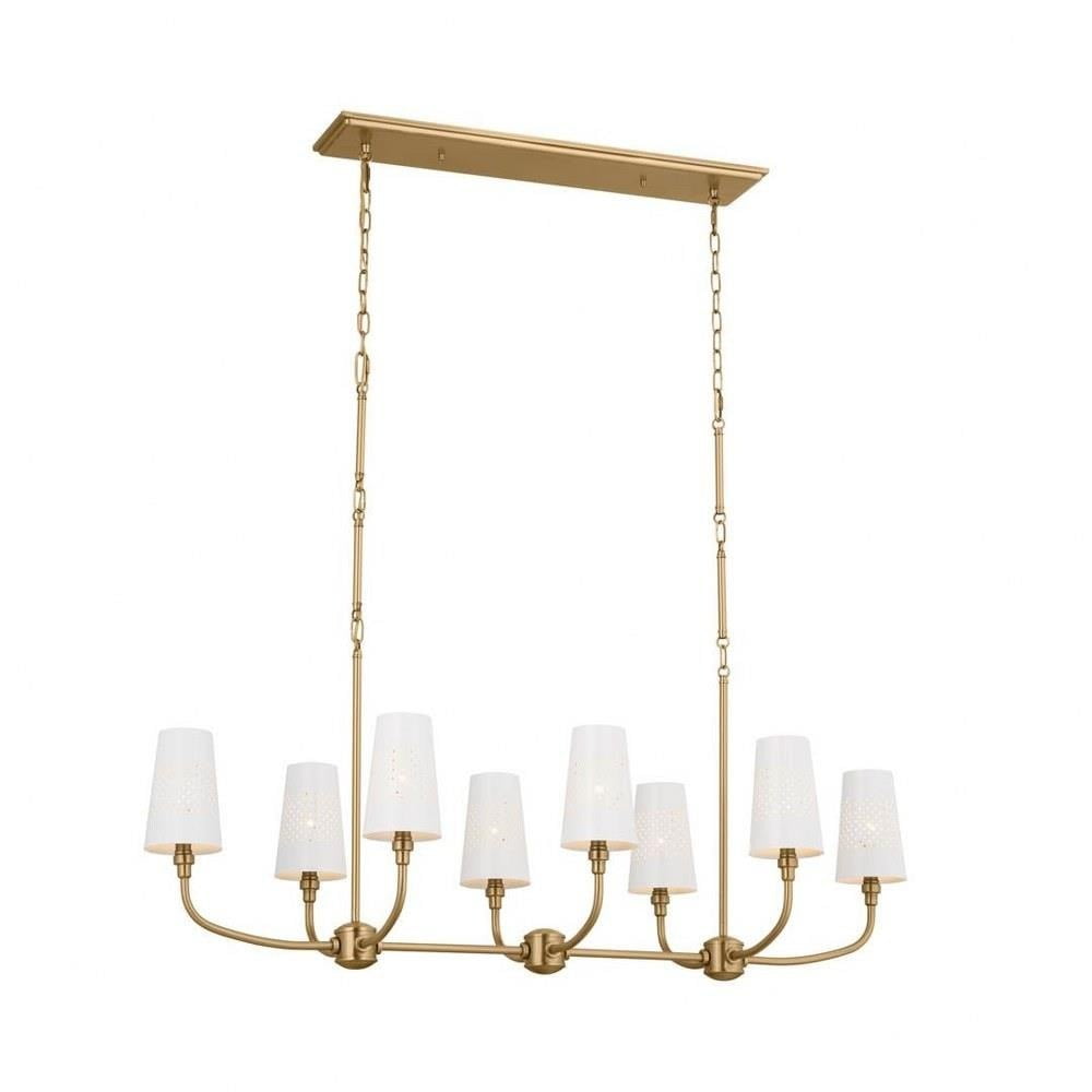 Adeena Brushed Natural Brass 8-Light Linear Chandelier