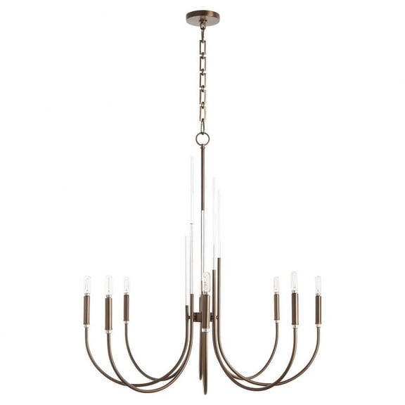 8 Light Chandelier in Traditional Style-34.25 inches Tall and 32 inches Wide-Dark Brass Finish Bailey Street Home 183-Bel-5054790