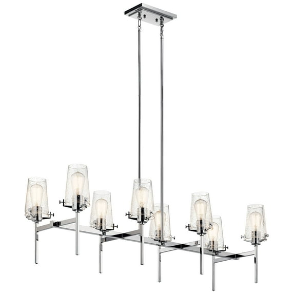 8 Light Double Linear Chandelier In Vintage Industrial Style-19 Inches Tall And 17 Inches Wide Kichler Lighting 43696Ch