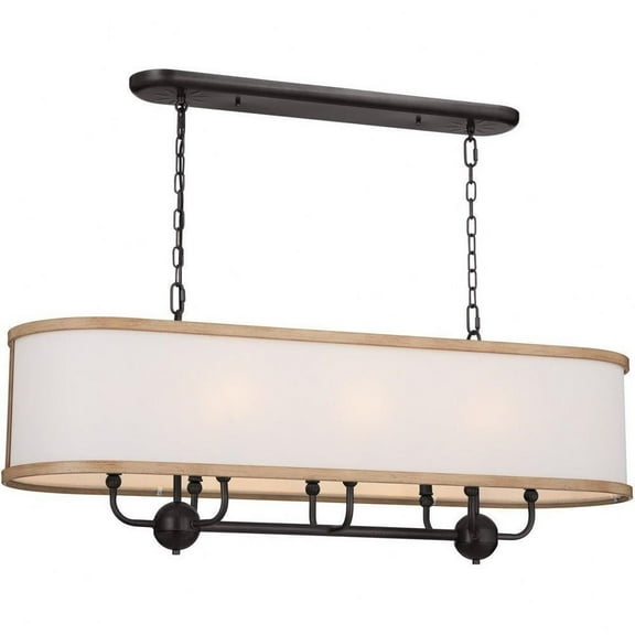 8 Light Double Linear Chandelier in Homestead Style-16 inches Tall and 13 inches Wide-Anvil Iron Finish Bailey Street Home 147-Bel-4652827