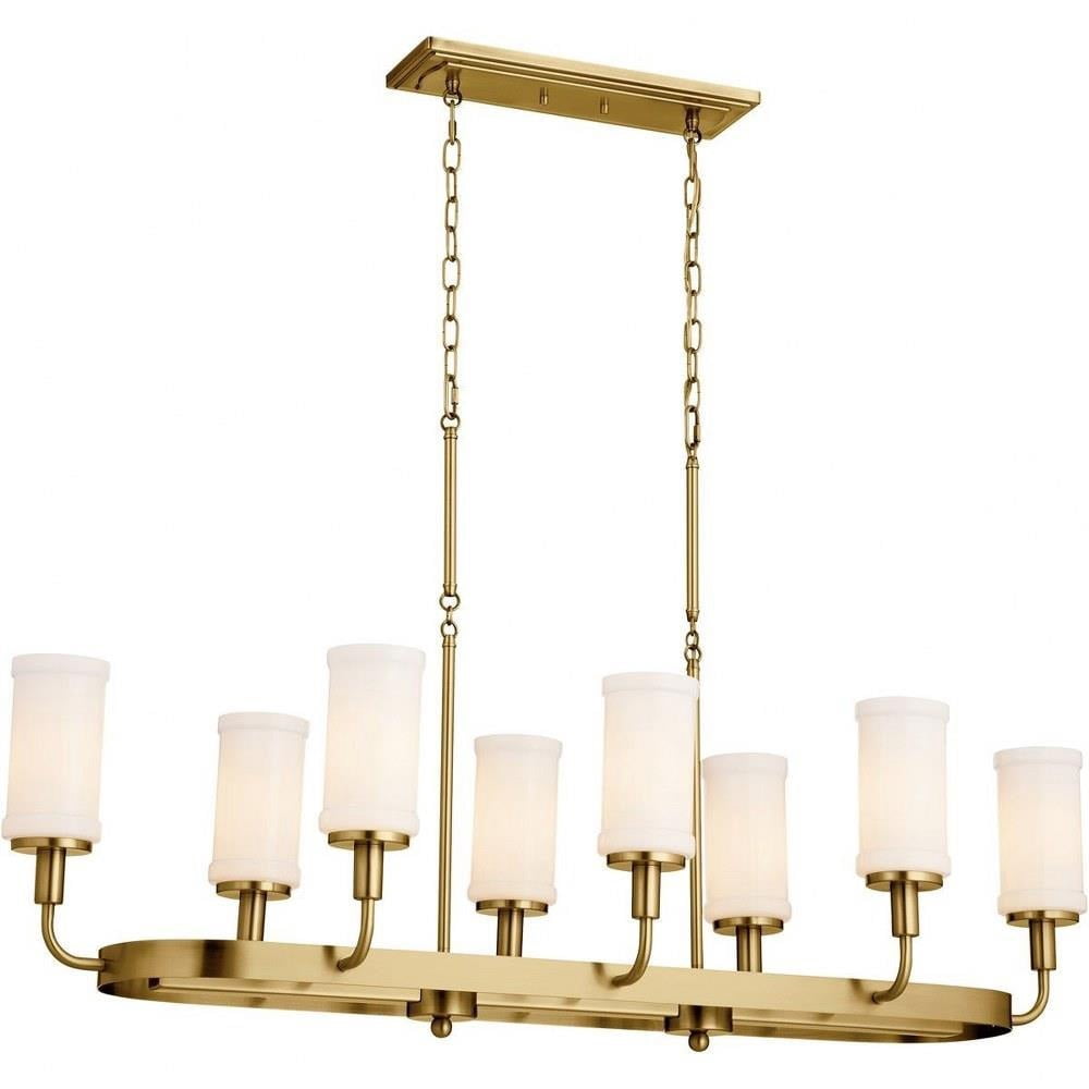 8 Light Double Linear Chandelier in Homestead Style-25.5 inches Tall and 17.5 inches Wide-Natural Brass Finish Bailey Street Home 147-Bel-4652799