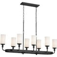 thumbnail image 1 of 8 Light Double Linear Chandelier in Homestead Style-25.5 inches Tall and 17.5 inches Wide-Textured Black Finish Bailey Street Home 147-Bel-4652797, 1 of 1