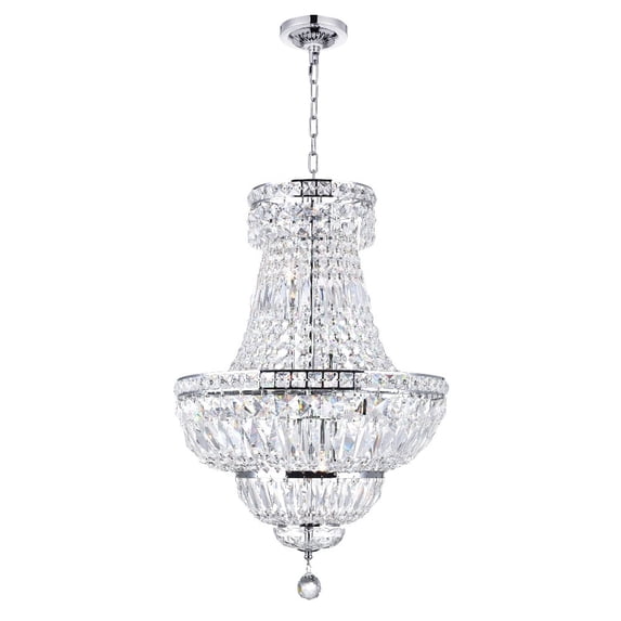 CWI Lighting Stefania 8 Light Down Transitional Metal Chandelier in Chrome