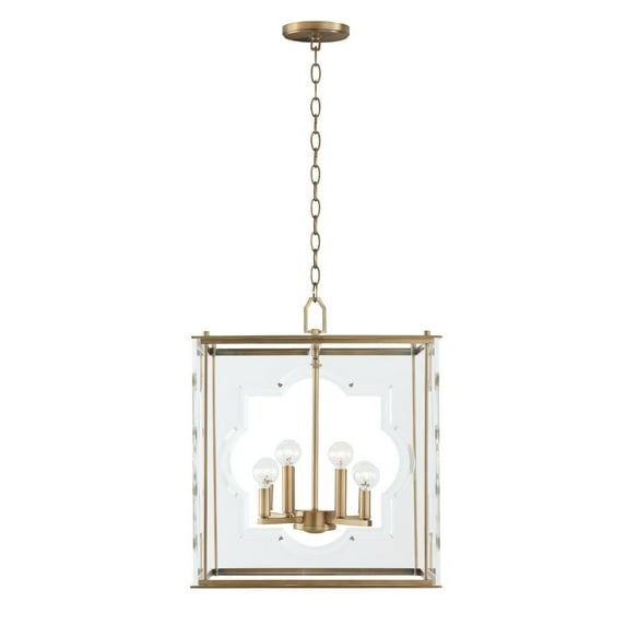 8 Light Foyer In Transitional Style 18 High By 21.5 Wide-Aged Brass Finish -Traditional Installation Capital Lighting 525681Ad