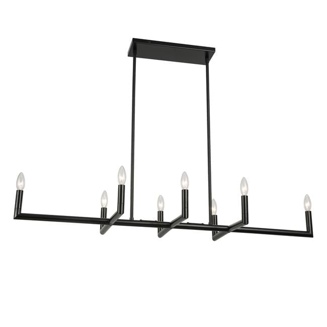 Nora Modern Matte Black 8-Light Candlestick Chandelier