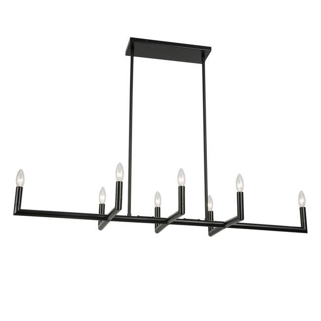 Nora Modern Matte Black 8-Light Candlestick Chandelier