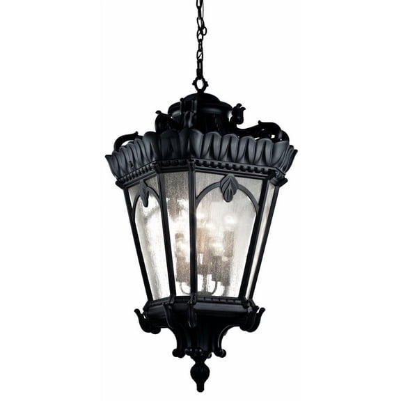 8 Light Outdoor Ceiling Fixture With Traditional Inspirations 47.5 Inches Tall By 25.5 Inches Wide-Textured Black Finish Kichler Lighting 9568Bkt