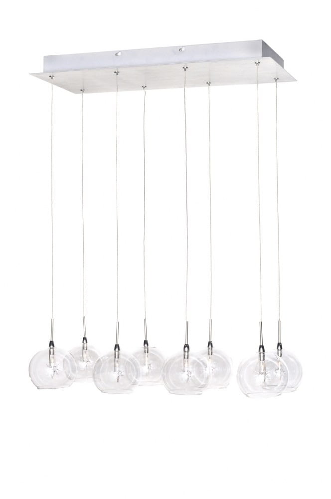 Polished Chrome 8-Light Glass Island Pendant