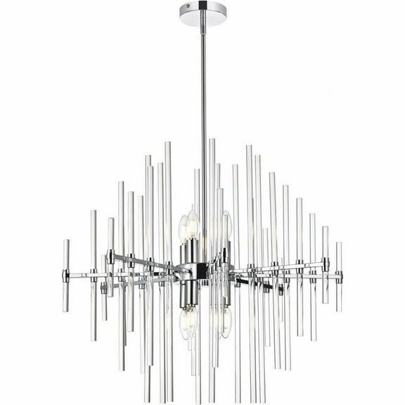 8 Light Pendant in Modern Style-24 inches Tall and 27 inches Wide-Chrome Finish Bailey Street Home 390-Bel-5047876
