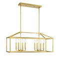 thumbnail image 1 of 8-Light Rectangle Gold Pendant Lighting Kitchen Island Modern Chandelier for Dining Room, Living Room with Adjustable 36 inch Rod, 1 of 7