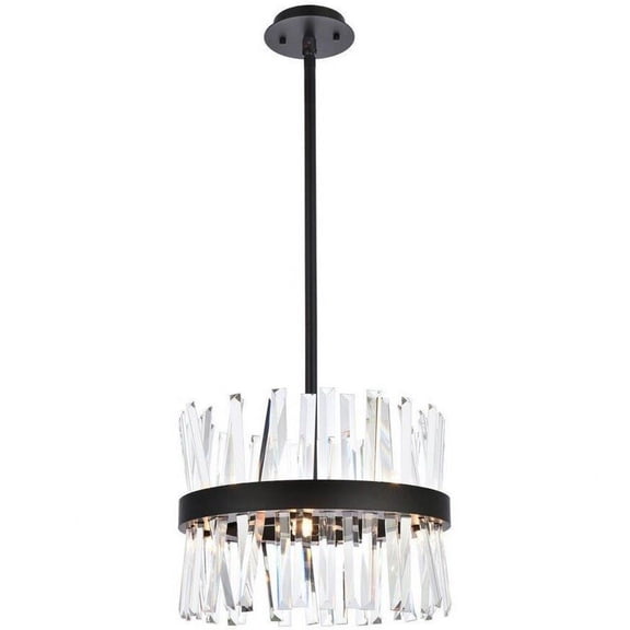 8 Light Round Pendant in Modern Style-12 inches Tall and 16 inches Wide-Black Finish Bailey Street Home 390-Bel-5048091