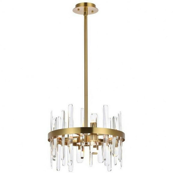 8 Light Round Pendant in Modern Style-12 inches Tall and 16 inches Wide-Satin Gold Finish Bailey Street Home 390-Bel-5047801