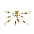thumbnail image 1 of 8-Light Sputnik Chandelier Brushed Brass Semi Flush Mount Ceiling Light Modern Pendant Light, 1 of 4