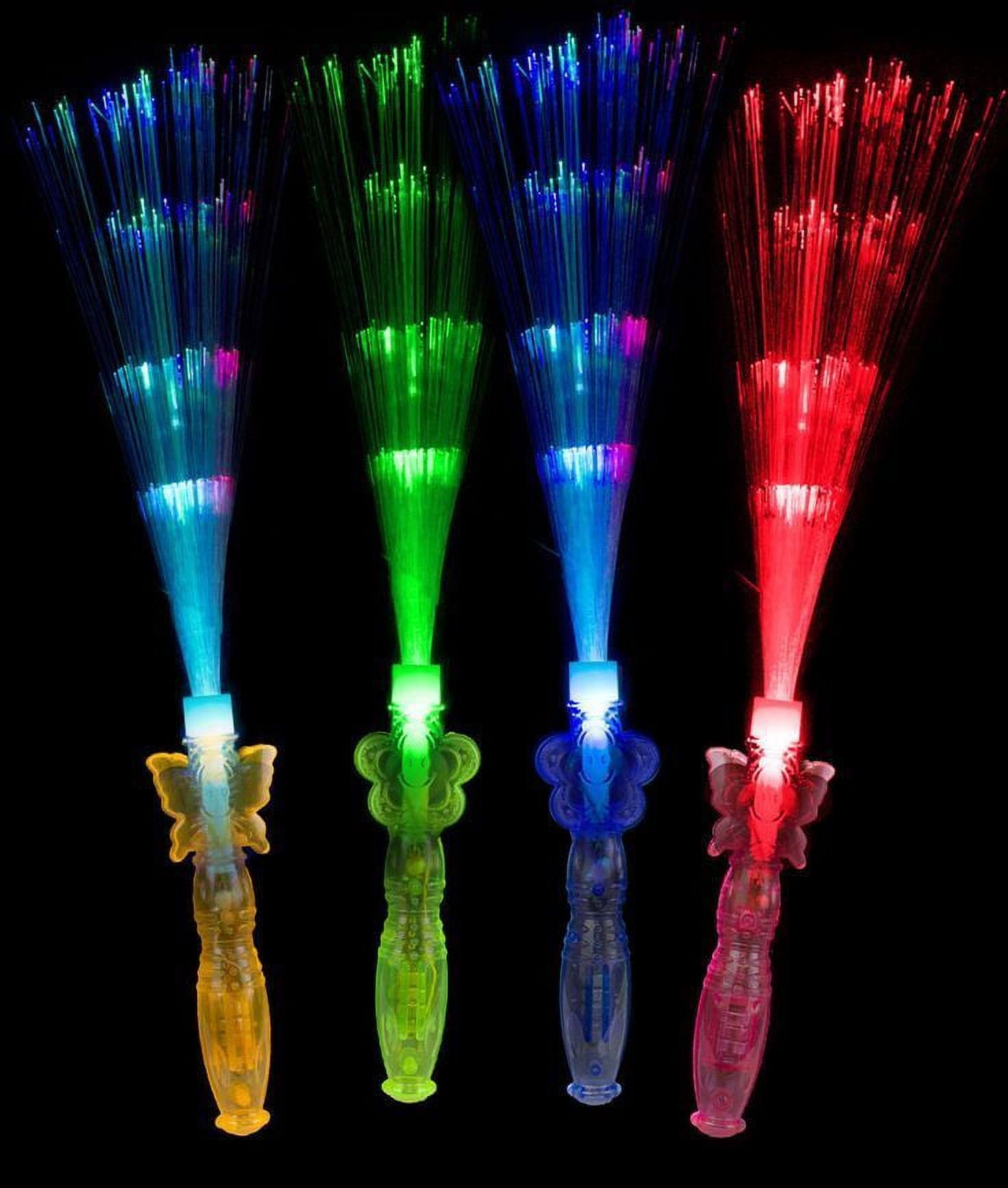 8 Light Up Fiberoptic Star Wands Princess LED Fiber Optic Lot Favors Toy  Sticks