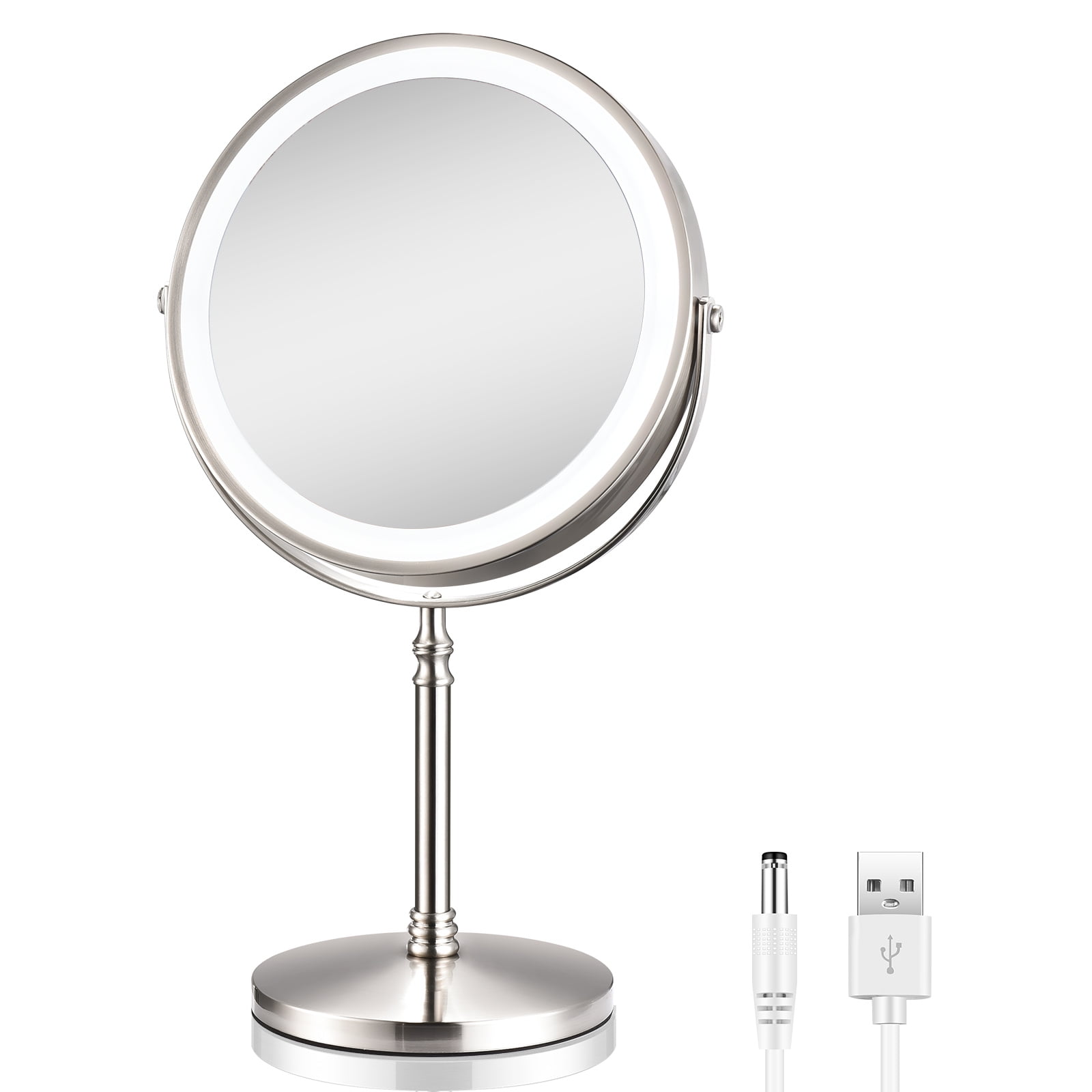 8" Lighted Makeup Mirror, 10X Makeup Mirror with Lights, Double Sided