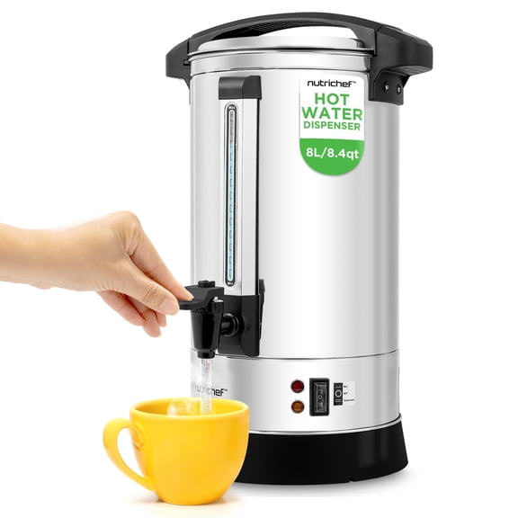 8 Liter Water Boiler and Hot Water Dispenser - Double Layer Beverage with Safety Lock Lid