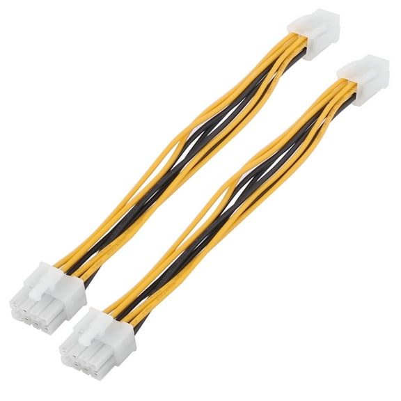 8 Long ATX 8 Pin to 4 Pin F/M Power Connector Cable 2 Pcs
