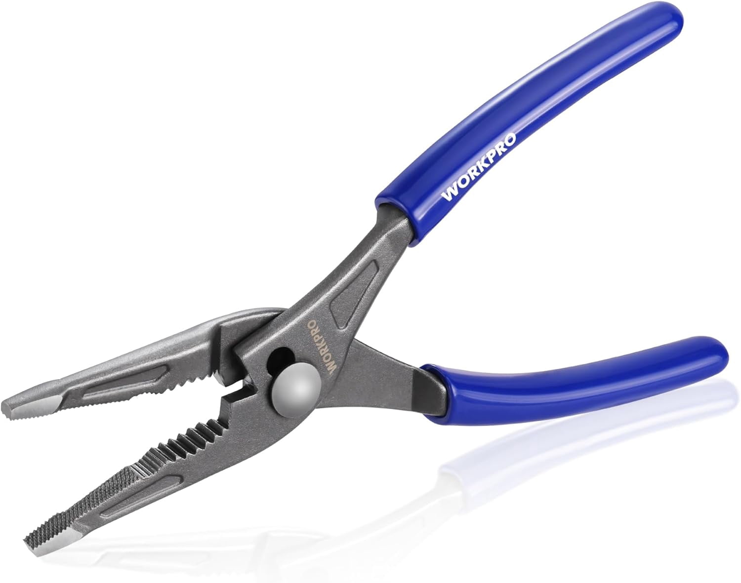 8'' Long Nose Slip Joint , CR-V Needle Nose with Comfortable Grip Handles, 3-Zone Serrated Jaw from Premium Steel for Clamping, Tightening and Loosening