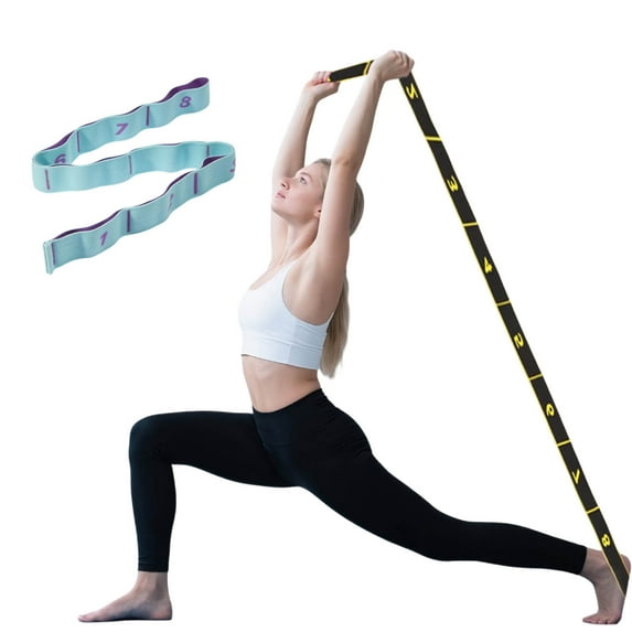 8 Loop Elastic Stretching Strap, Yoga Dance Stretching Loops Band for Physical Therapy Home Fitness Flexibility Training(Blue,90x4cm)