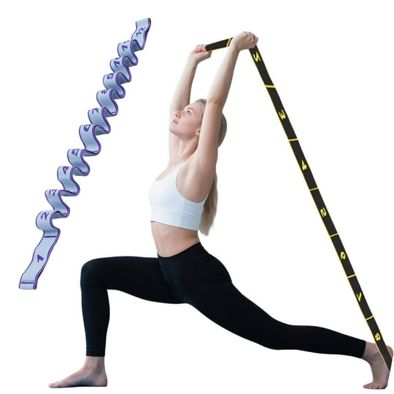 8 Loop Elastic Stretching Strap, Yoga Dance Stretching Loops Band for Physical Therapy Home Fitness Flexibility Training(Sky Blue,140x4cm)