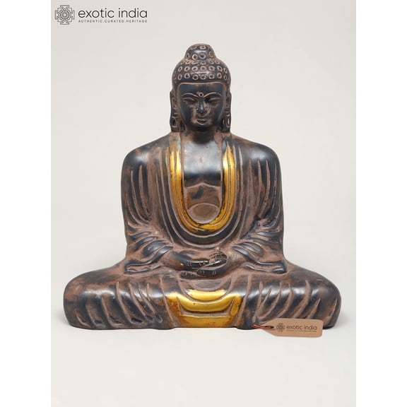 8" Lord Buddha in Dhyan Mudra | Brass Statue