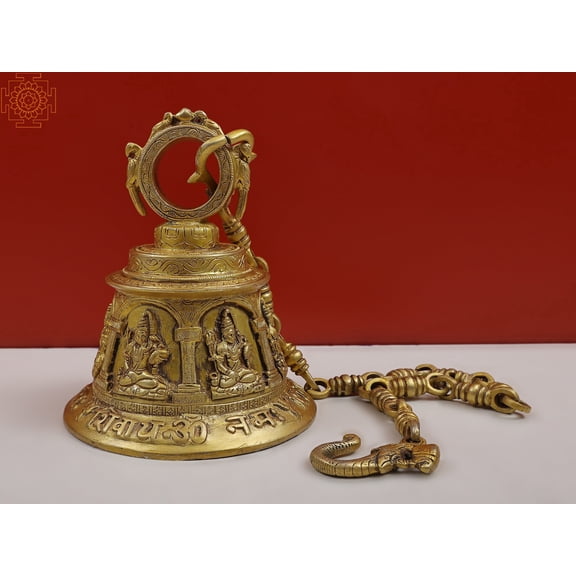 8" Lord Shiva Temple Bell (Big) in Brass | Handmade | Made In India