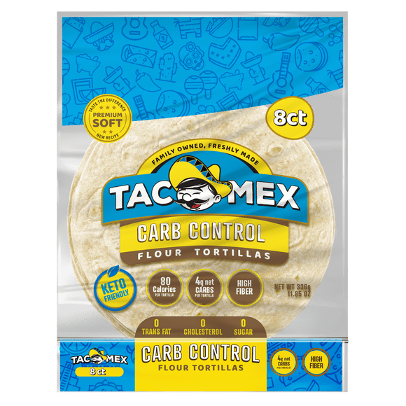 TacoMex Low Carb Flour Tortillas, 8 Count, 11.85 oz