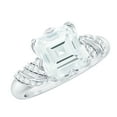thumbnail image 1 of Rosec Jewels 8 MM Asscher Cut Moissanite Solitaire Engagement Ring in Petal Prong Setting, 10K White Gold, US 6.00, 1 of 9