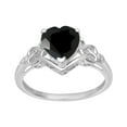 thumbnail image 1 of 8 MM Heart Shape Black Spinel 925 Sterling Silver Valentines Day Gifts Women Love Ring, 1 of 2