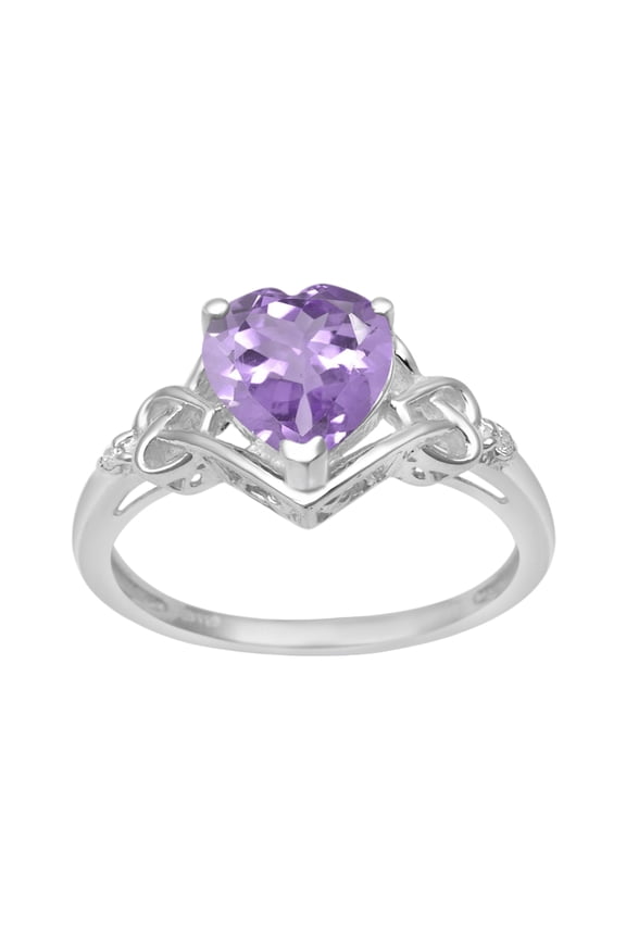 8 MM Heart Shape Pink Amethyst 925 Sterling Silver Valentines Day Gifts Women Love Ring