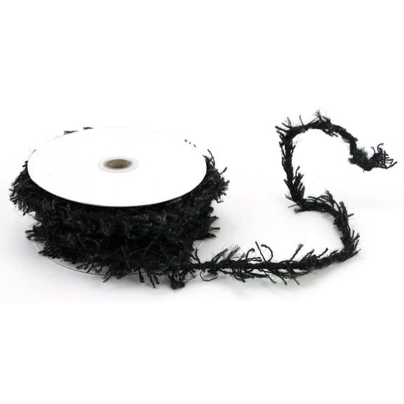 Burlap Fabric 8mm Wired Jute Twine Black - 10 Yard Roll Natural Fiber with Wire