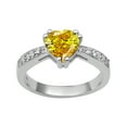 thumbnail image 1 of 8 MM Yellow CZ 925 Sterling Silver Solitaire Women Valentines Day Gifts Ring, 1 of 2