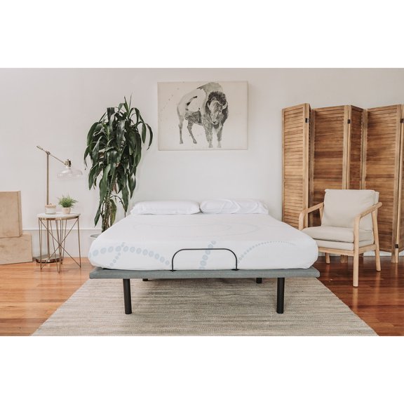8" Memory Foam Mattress For Queen Bed - 2 In. With 6 High Density Base Alleviate Stress During Sleep No Motion Transfer White/ Blue Queen-size Bedding Soft Disturbance
