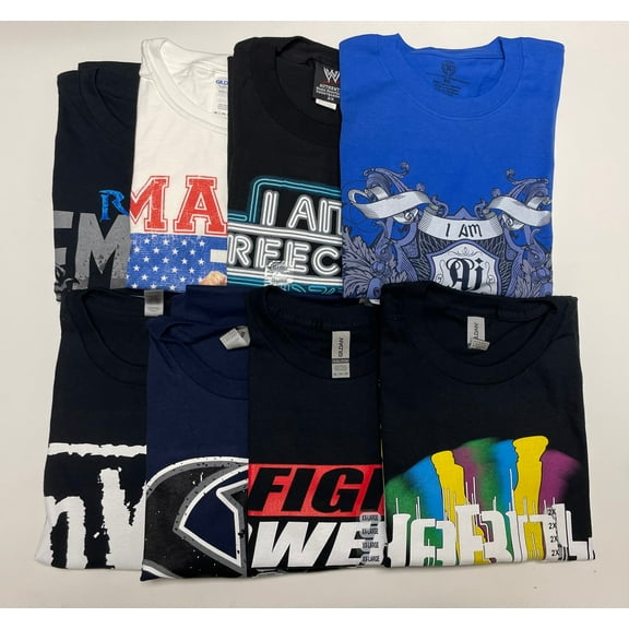 8 Men Size XXL WWE T-shirts Cena Orton Undertaker The Rock Lot 1