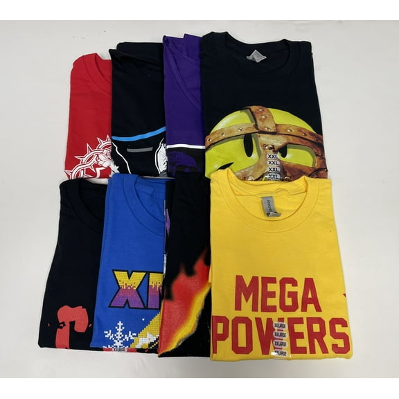 8 Men Size XXL WWE T-shirts Cena Orton Undertaker The Rock Lot 2