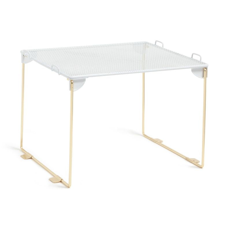 8" Mesh Locker Shelf White and Gold