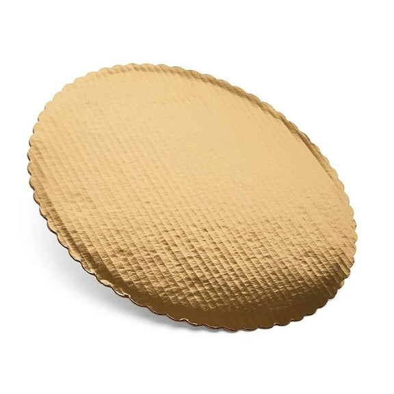 8" Metallic Gold Scalloped Cake Circle Boards - 2 Pack