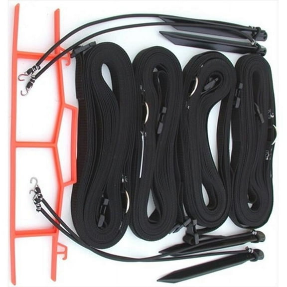 8 Meter Black 1-inch Adjustable Web Courtlines - Black - 26.3 x 52.6 ft