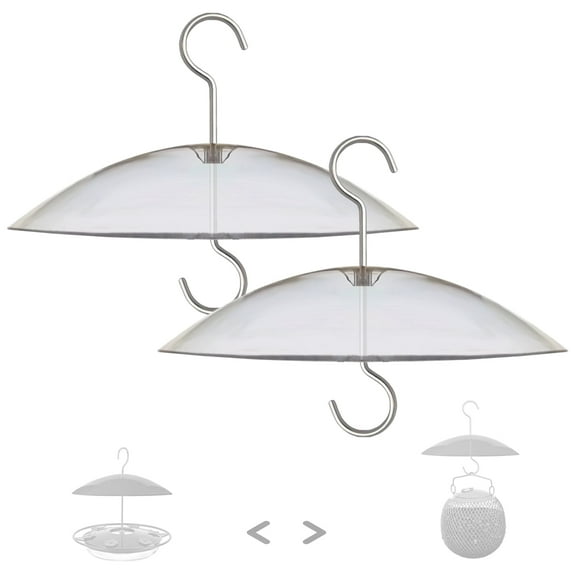 8" Mini Weather Guard for Bird Feeder - 2 PC x Small Protective Dome Cover against Rain / Snow / Sun - Clear Dia. 20CM