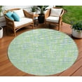 thumbnail image 1 of HomeRoots 602571 8 ft. Mint Green, Blue & Beige Round Abstract Washable Indoor & Outdoor Area Rug, 1 of 5