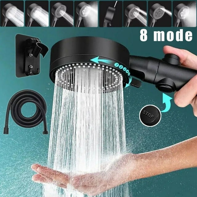 8 Mode HighPressure Shower Head with Hose & On Off Switch ,RV Camper
