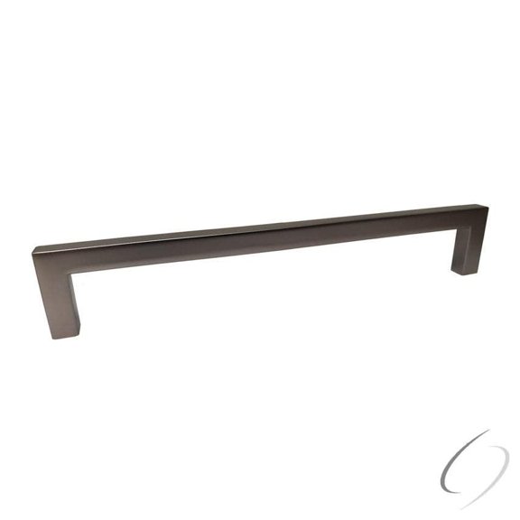 8" Modern Square Cabinet Pull with 7-1/2" Center to Center Dark Pewter Finish