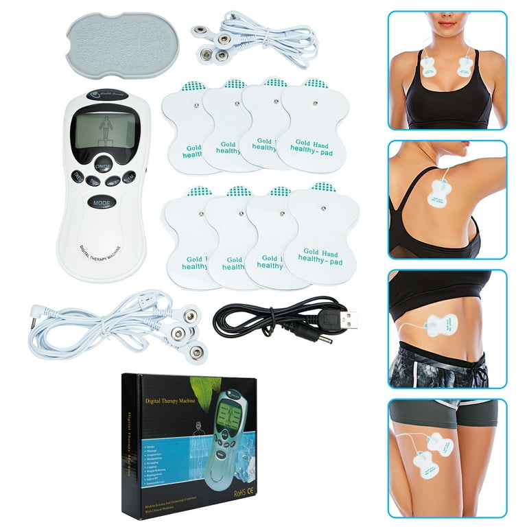 8 Modes Electronic Portable Handheld Pulse Massager Muscle Stimulator  Rechargeable Meridian Pain Relief Electro Therapy Machine for Home 