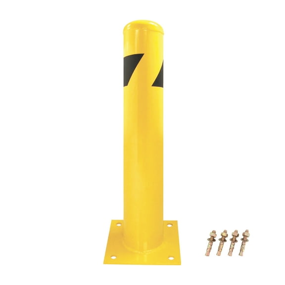 8 NET Steel Yellow Safety Barrier Bollard 24''H x 4.5'', Model #PR11J-2445-12G