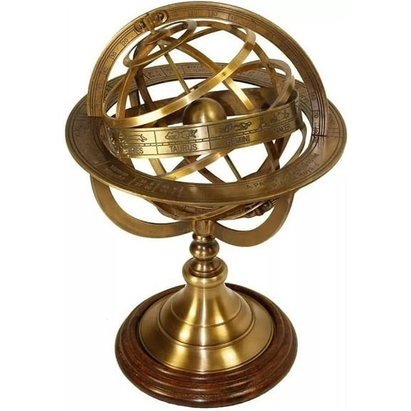 8" Nautical Brass Armillary Astrolabe Sphere Celestial Tabletop Armillary Antique Vintage Desktop Armillary