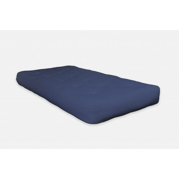 8" Navy Blue Double Poly Single Foam Futon Queen Mattress
