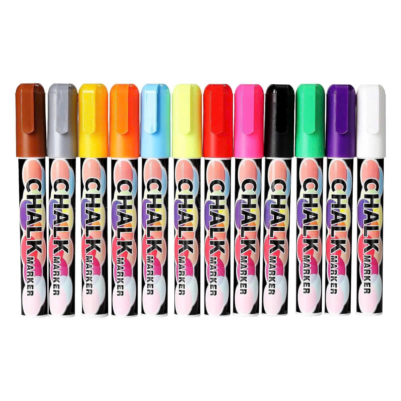 8 Neon Colors Window Chalk Markers for Cars Washable - Jumbo Liquid ...