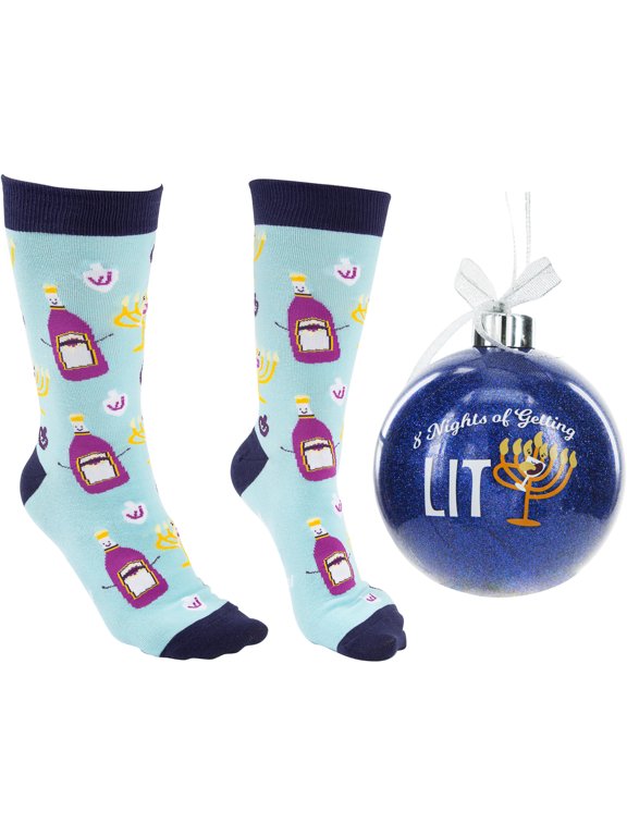 Company - 8 Nights - 4" Ornament with Unisex Holiday Socks