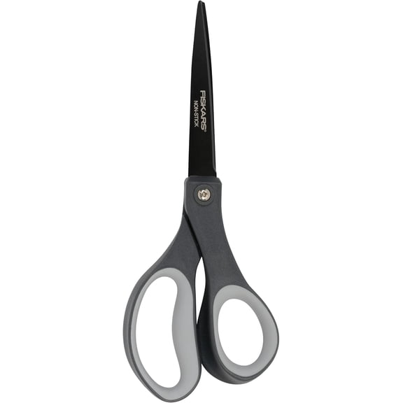 8" Non-Stick Comfort Grip Titanium All Purpose Scissors, Stainless Steel Blades for Everyday Cutting Tasks, Home, Office, and Arts & Crafts, Gray
